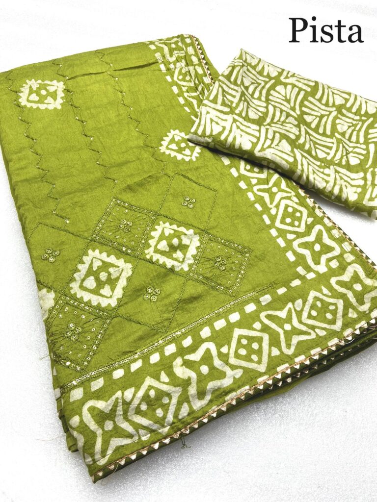 Crochet work saree